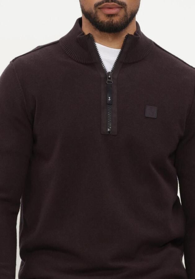 BUTCHER OF BLUE Heren Truien & Vesten Clifden Halfzip Bruin - Foto 3