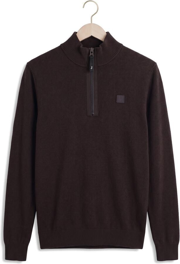 BUTCHER OF BLUE Heren Truien & Vesten Clifden Halfzip Bruin - Foto 4