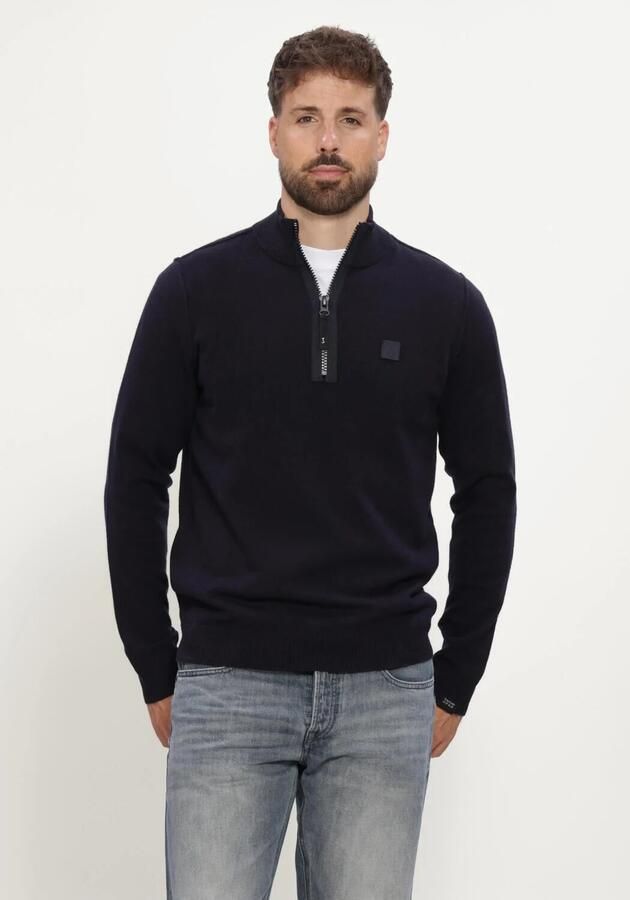 BUTCHER OF BLUE Heren Truien & Vesten Clifden Halfzip Donkerblauw