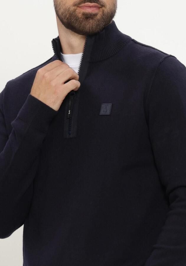 BUTCHER OF BLUE Heren Truien & Vesten Clifden Halfzip Donkerblauw - Foto 4