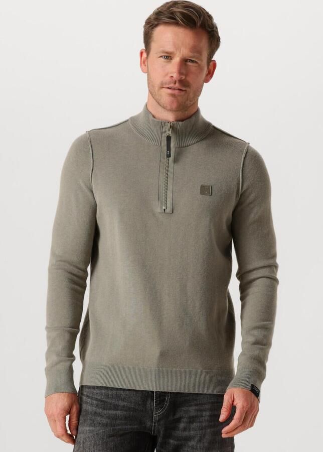 Butcher of Blue fijngebreide trui Clifden met wol en logo Granite Green - Foto 4