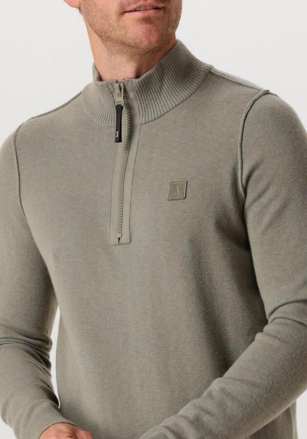 Butcher of Blue fijngebreide trui Clifden met wol en logo Granite Green - Foto 2