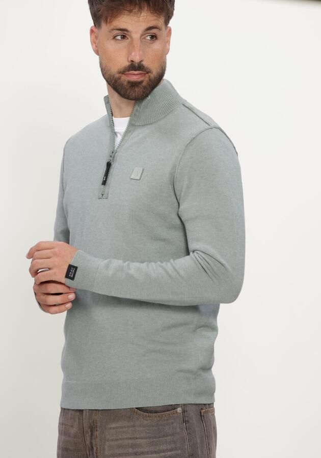 BUTCHER OF BLUE Heren Truien & Vesten Clifden Halfzip Groen - Foto 3