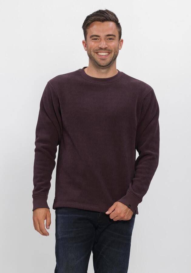 BUTCHER OF BLUE Heren Truien & Vesten Flux Heavy Waffle Sweat Bordeaux
