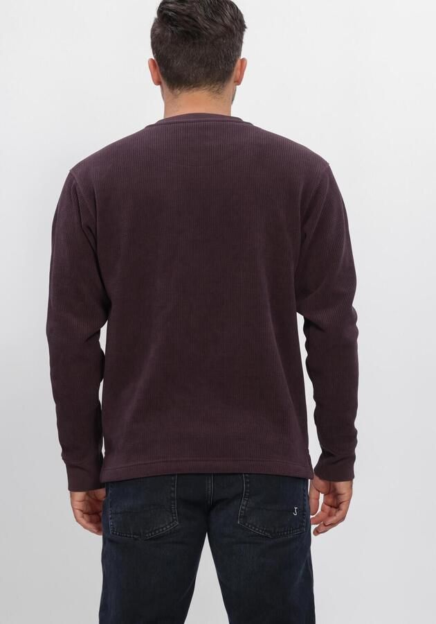 BUTCHER OF BLUE Heren Truien & Vesten Flux Heavy Waffle Sweat Bordeaux - Foto 3