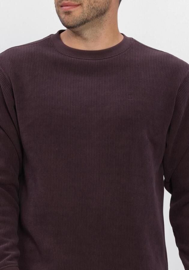 BUTCHER OF BLUE Heren Truien & Vesten Flux Heavy Waffle Sweat Bordeaux - Foto 4