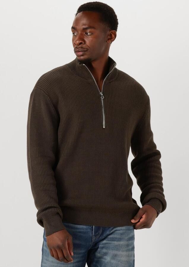 BUTCHER OF BLUE Heren Truien & Vesten Galway Half Zip Bruin - Foto 4