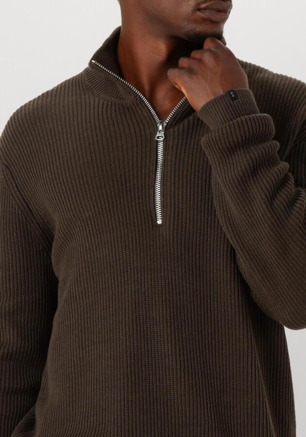 BUTCHER OF BLUE Heren Truien & Vesten Galway Half Zip Bruin - Foto 2