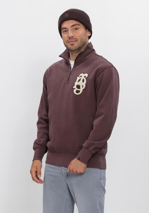 BUTCHER OF BLUE Heren Truien & Vesten Logo Half Zip Bordeaux