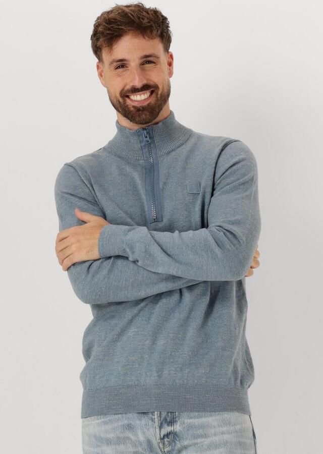 BUTCHER OF BLUE Heren Truien & Vesten Lt Clifden Half Zip Blauw - Foto 4