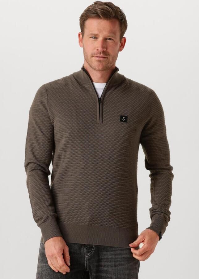 BUTCHER OF BLUE Heren Truien & Vesten Structure Halfzip Olijf - Foto 4