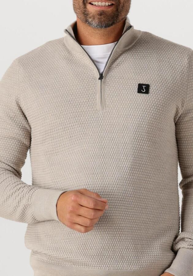 BUTCHER OF BLUE Heren Truien & Vesten Structure Halfzip Zand - Foto 2