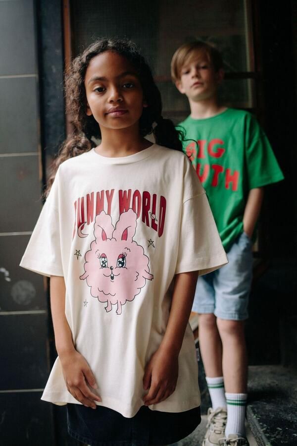 CALL ME FRANKIE Meisjes Tops & T-shirts Bunny World T-shirt Gebroken Wit - Foto 3