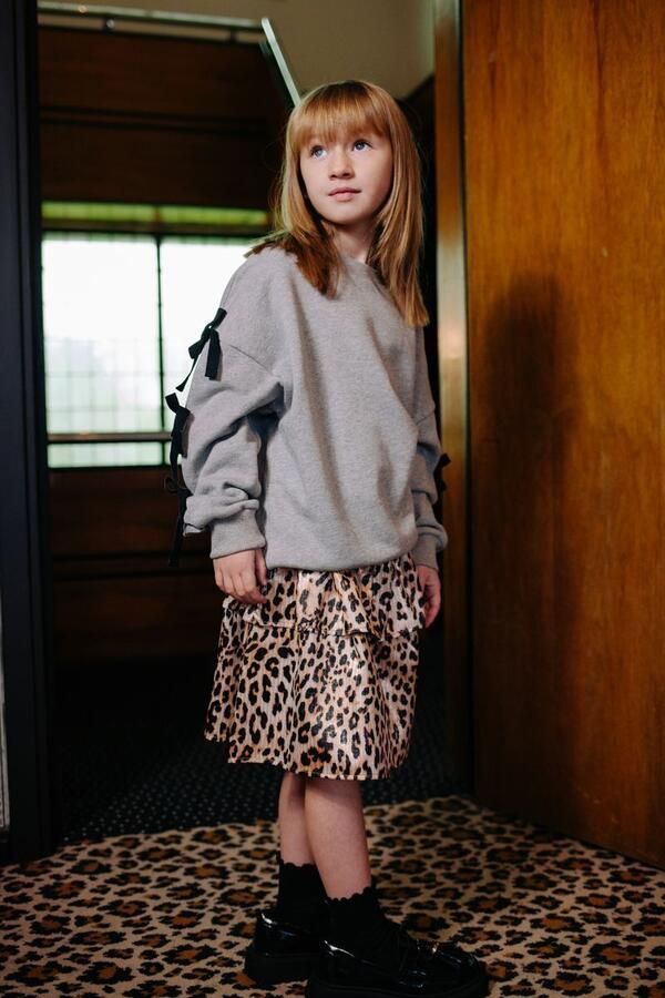 CALL ME FRANKIE Meisjes Truien & Vesten Bow Tie Sweater Lichtgrijs - Foto 2