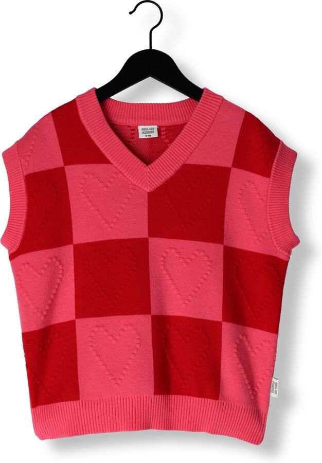 CALL ME FRANKIE Meisjes Truien & Vesten Knitted Heart Spencer Rood - Foto 3