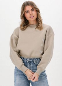 Beige Calvin Klein Sweater Multi Urban Logo Crew Neck