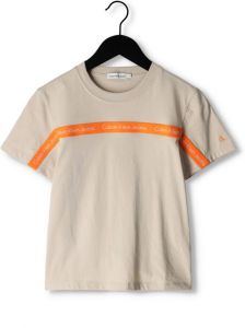 Calvin Klein Beige T-shirt Logo Tape Ss T-shirt