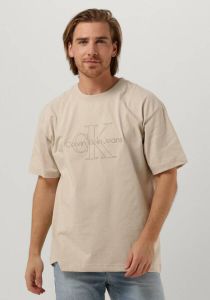 Calvin Klein Beige T-shirt Monologo WAshed Tee