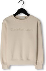 Calvin Klein Beige Trui Ck Embroidery Logo Sweatshirt