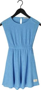 Calvin Klein Blauwe Mini Jurk Crinkle Ss Fit Flare Dress