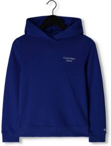 Calvin Klein hoodie met logo chalky blue destroyed