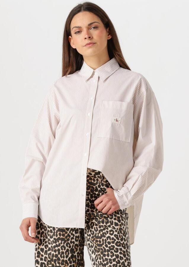 CALVIN KLEIN Dames Blouses Woven Label Relaxed Shirt Ecru - Foto 4