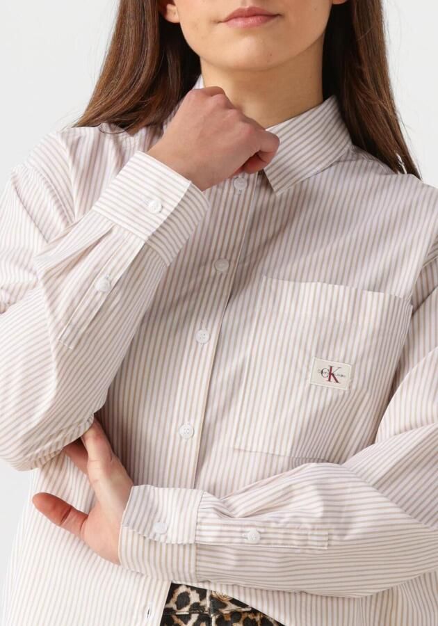 CALVIN KLEIN Dames Blouses Woven Label Relaxed Shirt Ecru - Foto 2