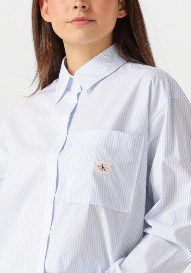 CALVIN KLEIN Dames Blouses Woven Label Relaxed Shirt Lichtblauw - Foto 2