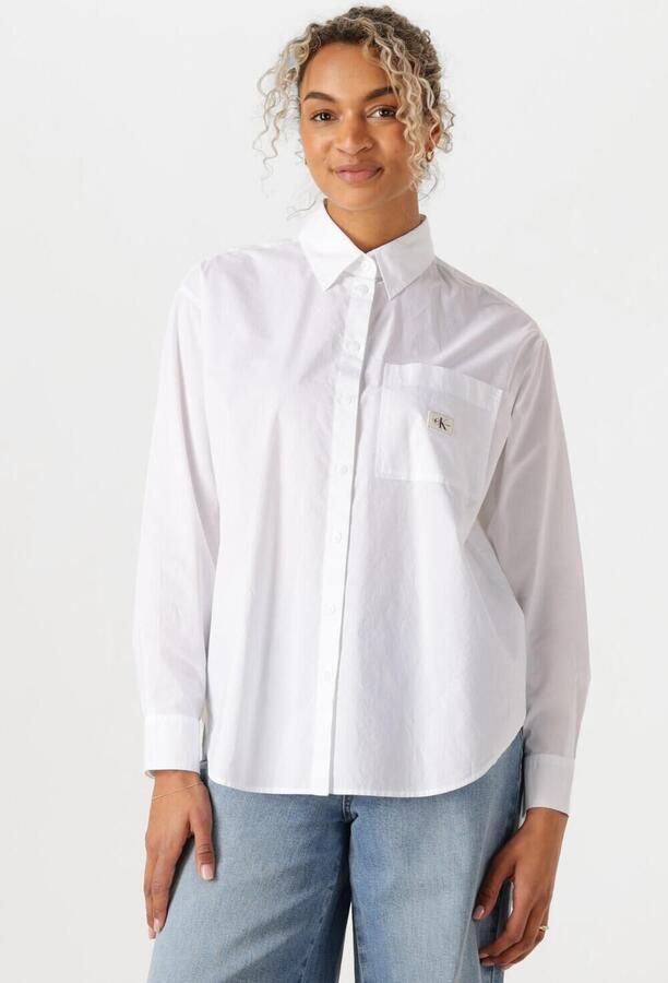Calvin Klein Jeans Lange katoenen damesoverhemden collectie White Dames - Foto 4