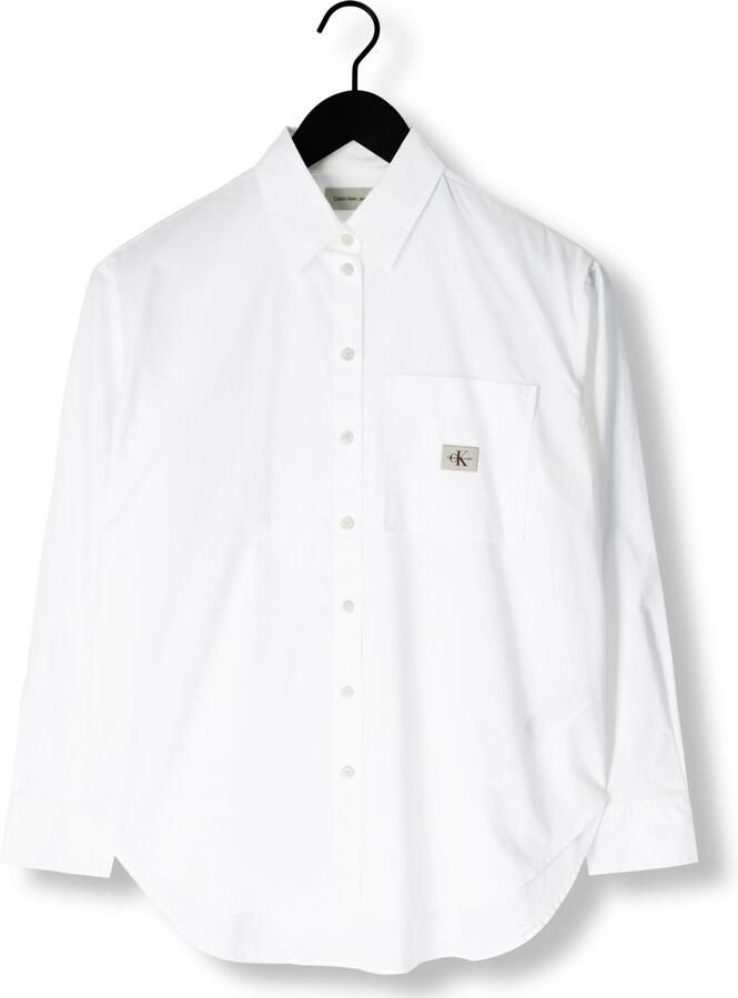 Calvin Klein Jeans Lange katoenen damesoverhemden collectie White Dames