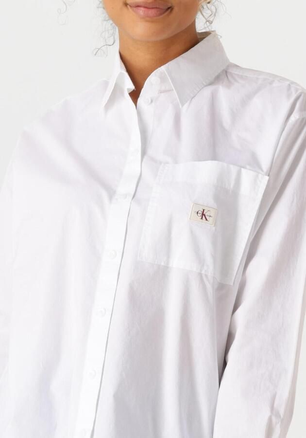 Calvin Klein Jeans Lange katoenen damesoverhemden collectie White Dames - Foto 3