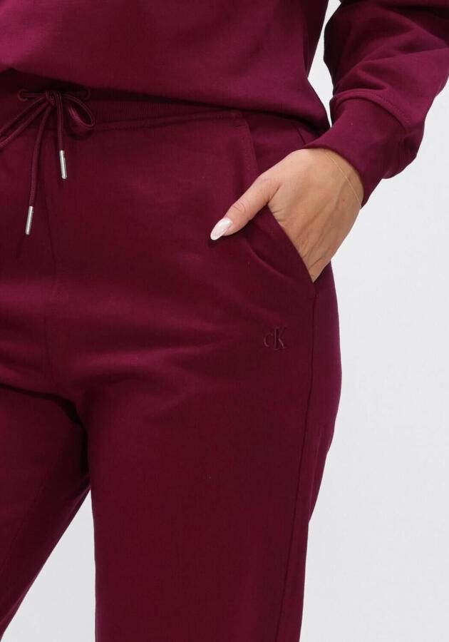 CALVIN KLEIN Dames Broeken Archive Logo French Terry Slim J Bordeaux - Foto 3