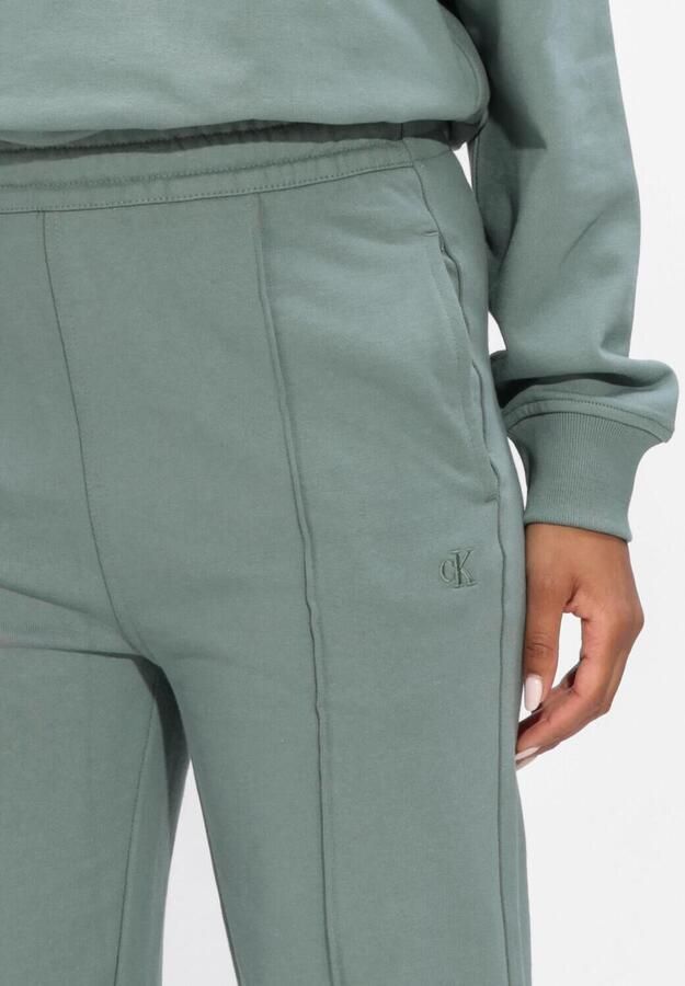 CALVIN KLEIN Dames Broeken Archive Logo French Terry Trackp Groen - Foto 3