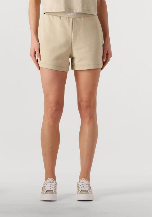 CALVIN KLEIN Dames Broeken Placed Institutional Short Beige - Foto 4