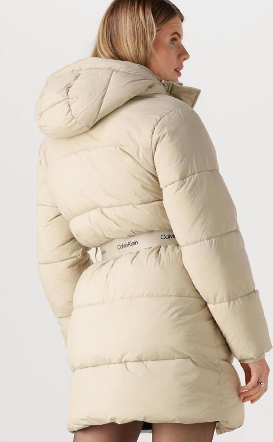 CALVIN KLEIN Dames Jassen Belted Midweight Long Puffer Beige - Foto 3