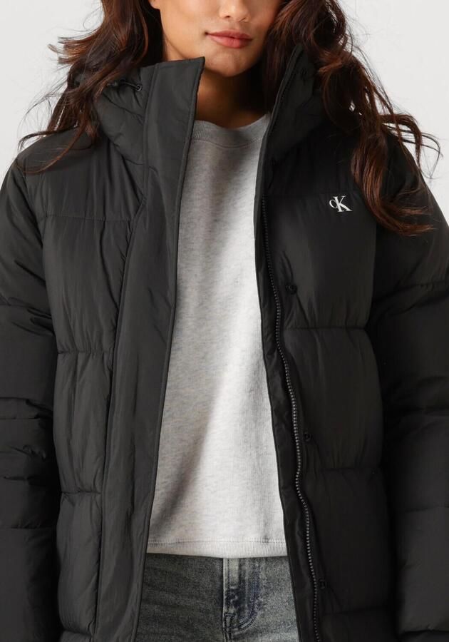 CALVIN KLEIN Dames Jassen Belted Midweight Long Puffer Zwart - Foto 2