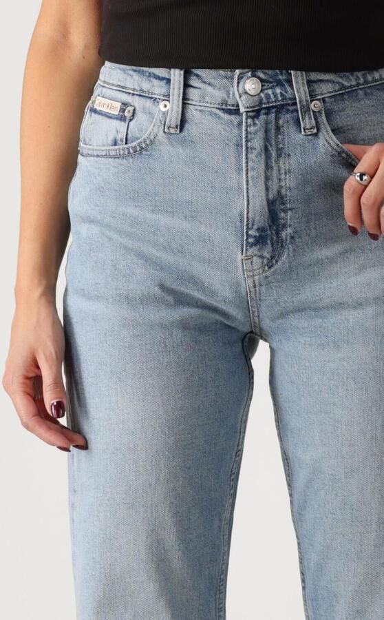 CALVIN KLEIN JEANS high waist straight leg jeans medium blue denim