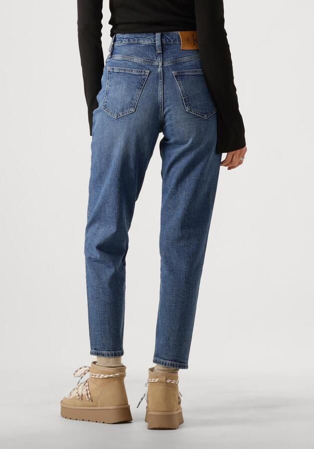 Calvin Klein Blauwe Mom Jeans Ultiem Comfort Stijl Blue Dames