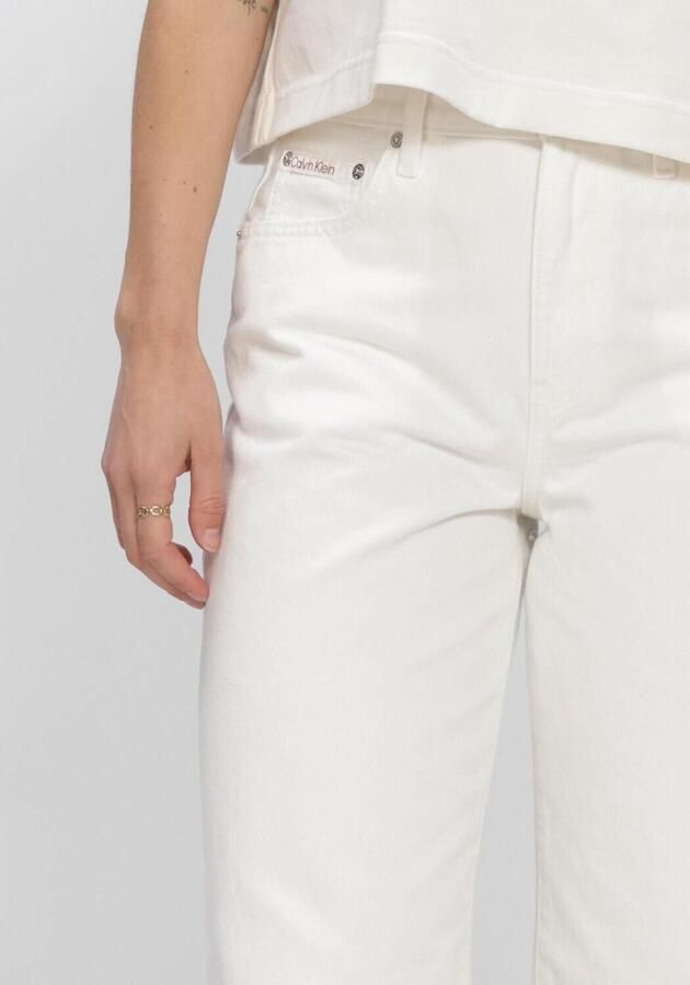 CALVIN KLEIN Dames Jeans The Wide Leg Raw Hem Wit - Foto 3