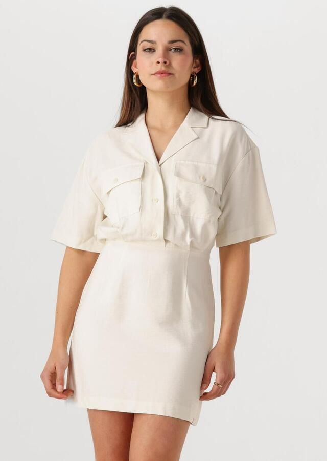 CALVIN KLEIN Dames Jurken Ecovero Utility Shirt Dress Ecru - Foto 4