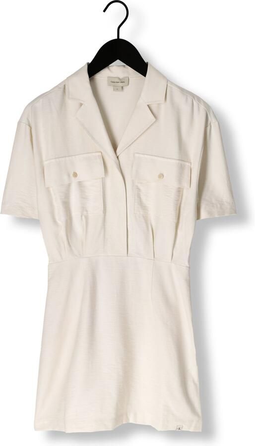 CALVIN KLEIN Dames Jurken Ecovero Utility Shirt Dress Ecru - Foto 3