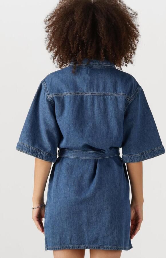 CALVIN KLEIN Dames Jurken Linen Boxy Belted Shirt Dress Blauw - Foto 3