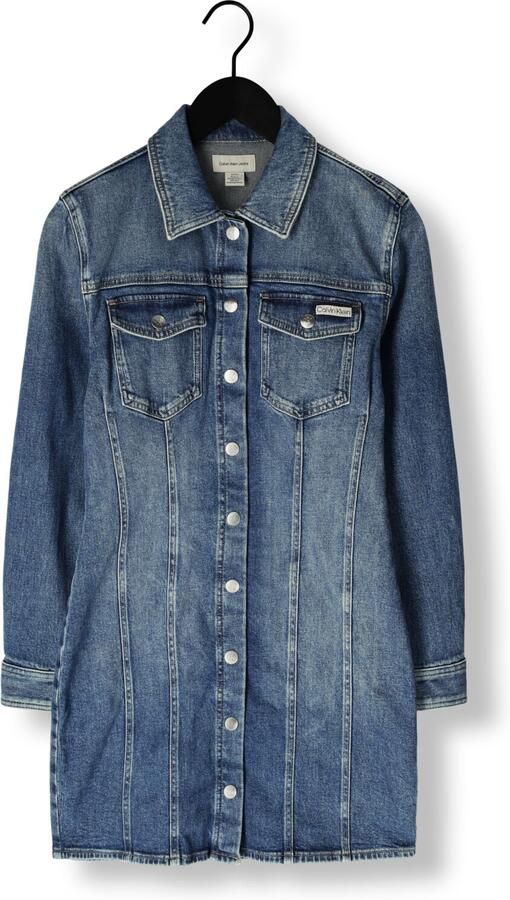 Calvin Klein Jeans jurk LS DENIM MINI DRESS Met ronde hals getailleerd - Foto 3