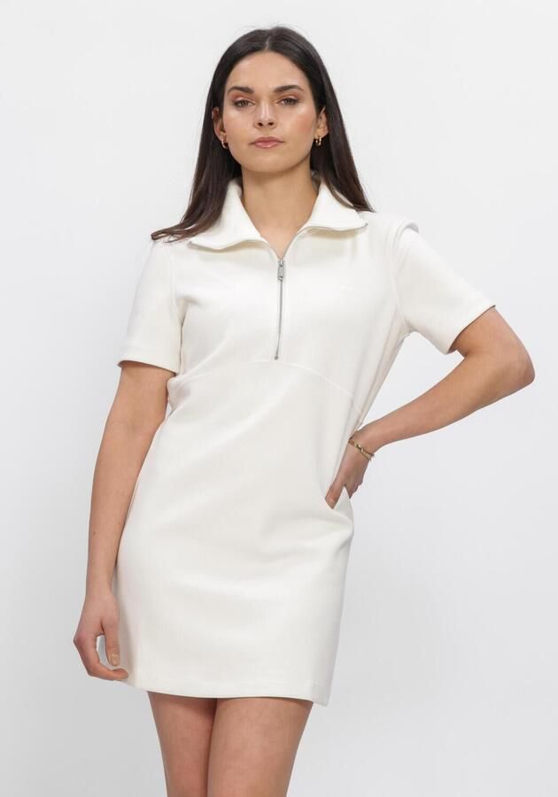 CALVIN KLEIN Dames Jurken Ss Spacer Mixed Media Rib Mock Gebroken Wit