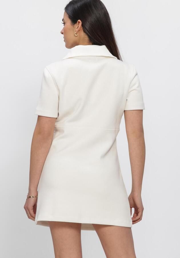 CALVIN KLEIN Dames Jurken Ss Spacer Mixed Media Rib Mock Gebroken Wit - Foto 3