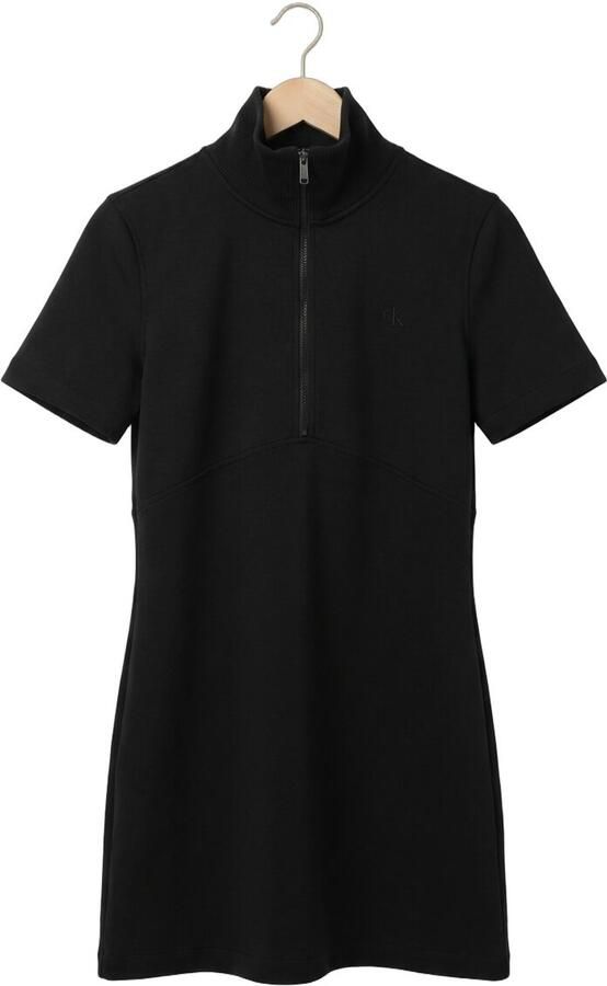 CALVIN KLEIN Dames Jurken Ss Spacer Mixed Media Rib Mock Zwart - Foto 4