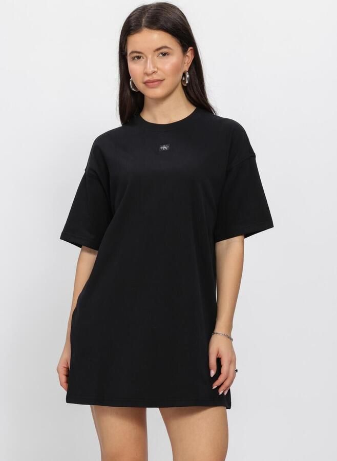 CALVIN KLEIN Dames Jurken Ss Woven Label Oversized Tee Dre Zwart