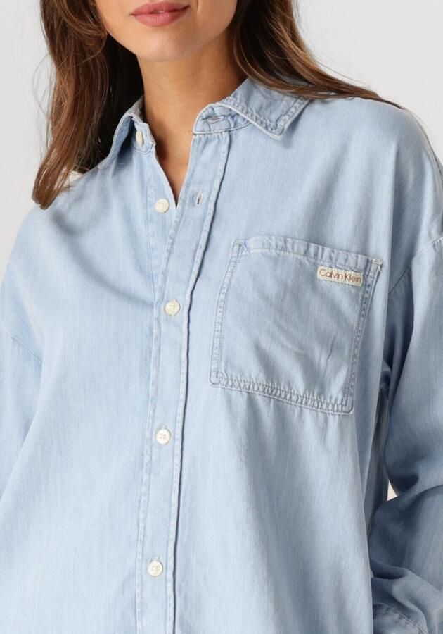 CALVIN KLEIN Dames Jurken Tencel Loose Shirt Denim Dress Lichtblauw