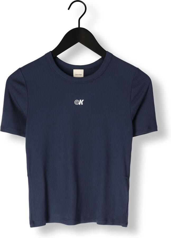 CALVIN KLEIN Dames Tops & T-shirts A-modal Rib Tee Donkerblauw