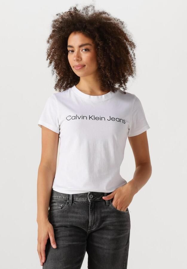 Calvin Klein Jeans Logo T-shirt Vrouwen Herfst Winter Collectie White Dames - Foto 4